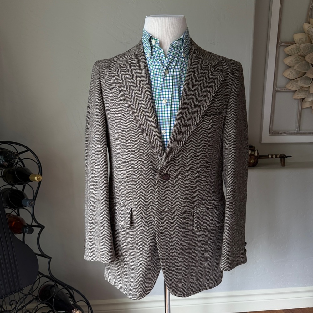 Vintage Two Button 100% Pure Wool Tweed Sport Coats By‎ John Keith Size: 40R